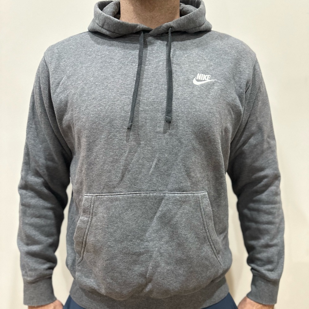 Nike Men’s Gray Pullover Hoodie – Size Large